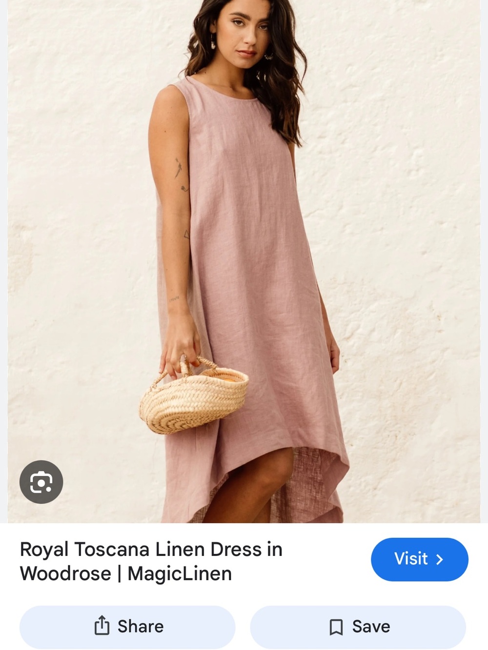 Pink Linen High-Low Dress - Picture 2 of 5